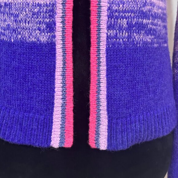 Lilly Pulitzer Tessalyn Wool Purple Pink Metallic Sweater Cardigan Sz M Preppy - Picture 3 of 13